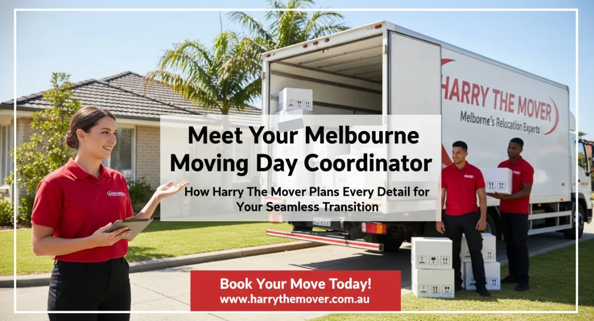 Melbourne Moving Day Coordinator – Harry The Mover Melbourne Moving Day Coordinator from Harry The Mover managing a seamless home relocation service.