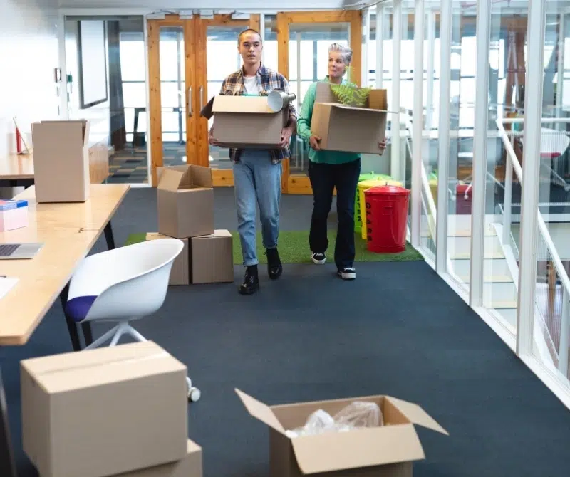 Office-Removalists-Canberra-by-Harry-The-Mover-helping-employees-relocate-with-boxes-efficiently-1