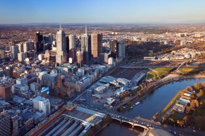 Flinders Street Station and the Melbourne CBD skyline during the day.