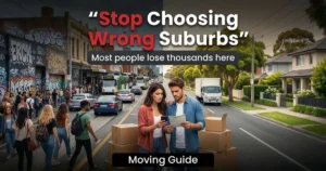 Melbourne suburbs comparison showing busy inner city vs peaceful residential area for moving decisions