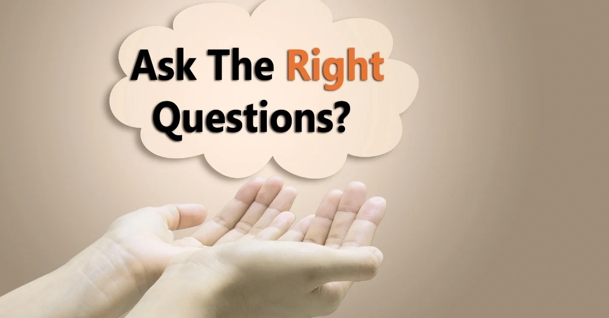 Ask the Right Questions When Hiring Movers Hands cupped under cloud bubble with "Ask The Right Questions?".